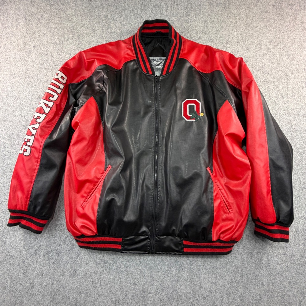 Steve & Barry's Ohio State Buckeyes Varsity Jacket Red Black Mens XXL